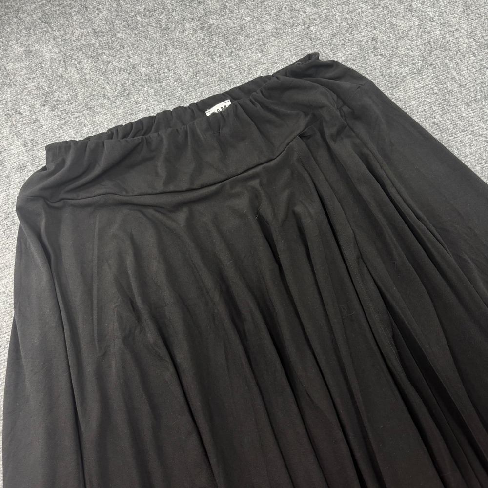 R&M Richards Skirt 2X Black Elastic Waist Flowy Midi A-Line Women